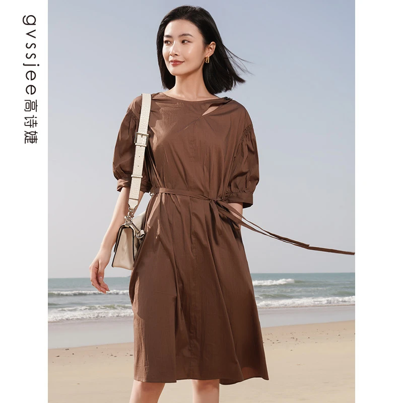 高诗婕夏季新款商场同款女士短袖气质裙子夏天连衣裙242563136-82