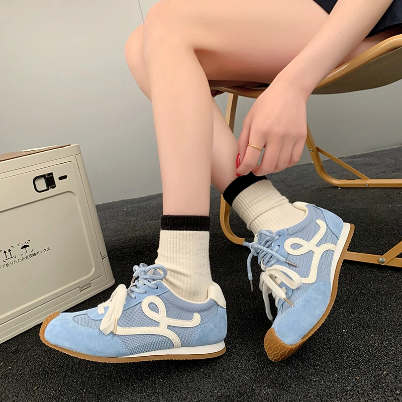 小歪头新款夏季鸳鸯鞋带网面复古德训鞋13917