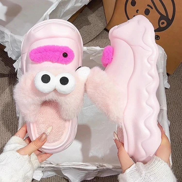 厚底棉鞋子女2025新款爆款超火冬季加绒毛毛拖鞋女一脚蹬懒人女鞋