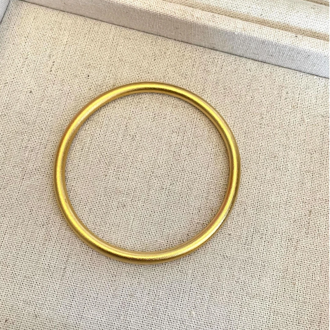 铜合金手镯 999古法素圈手镯传承高定版实心磨砂不掉色经典仿金