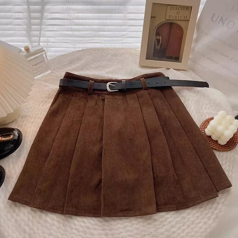 百褶裙高腰身裙2025年秋冬韩版复古百搭防身短裙