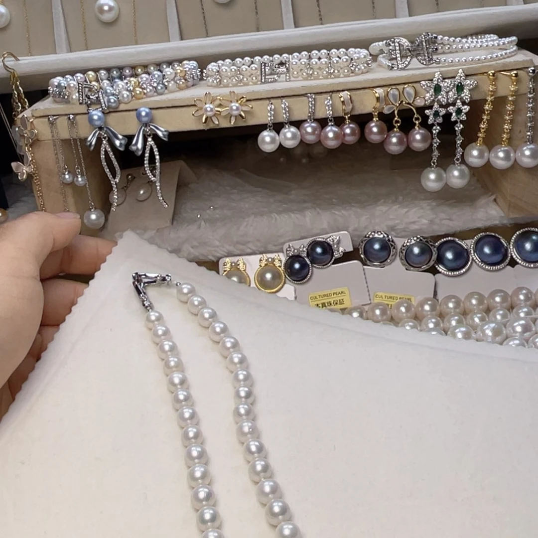 银S925镶嵌珍珠首饰淡水珍珠