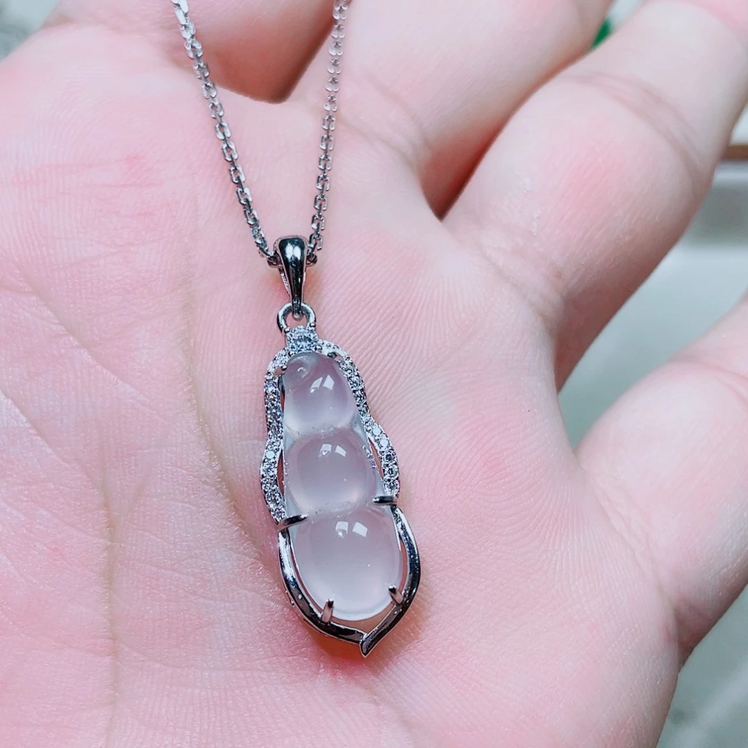 八***财吊坠925银锆石四季豆