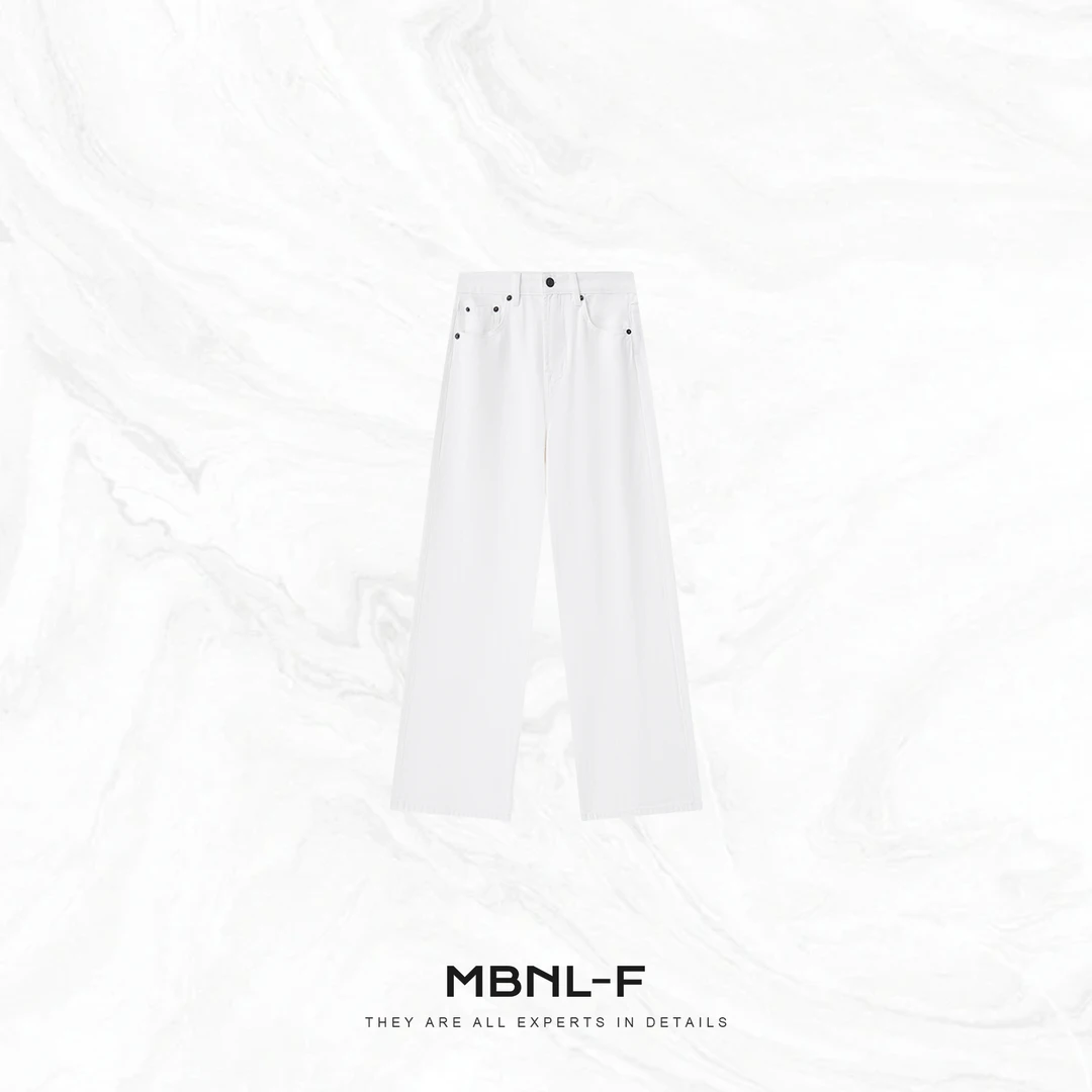 MBNL-F“东柏白牛” 经典极简质感洗水阔腿牛仔裤 秦磊XM-XKZ6111