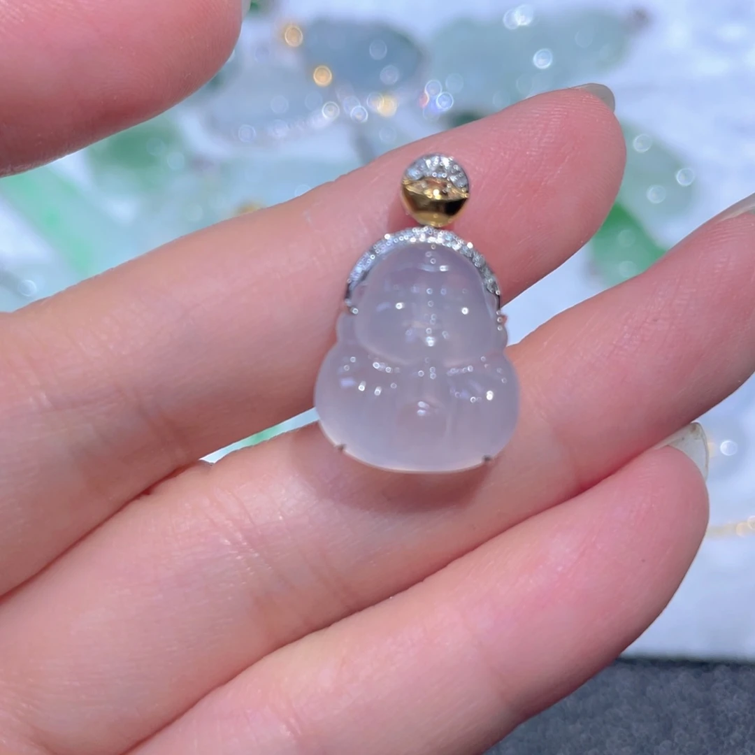 翡翠18K金镶嵌颈饰X***a翡翠