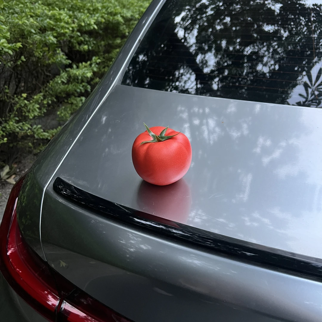 仿真番茄汽车车载摆件创意个性可爱中控台车尾挂饰车顶水果装饰品