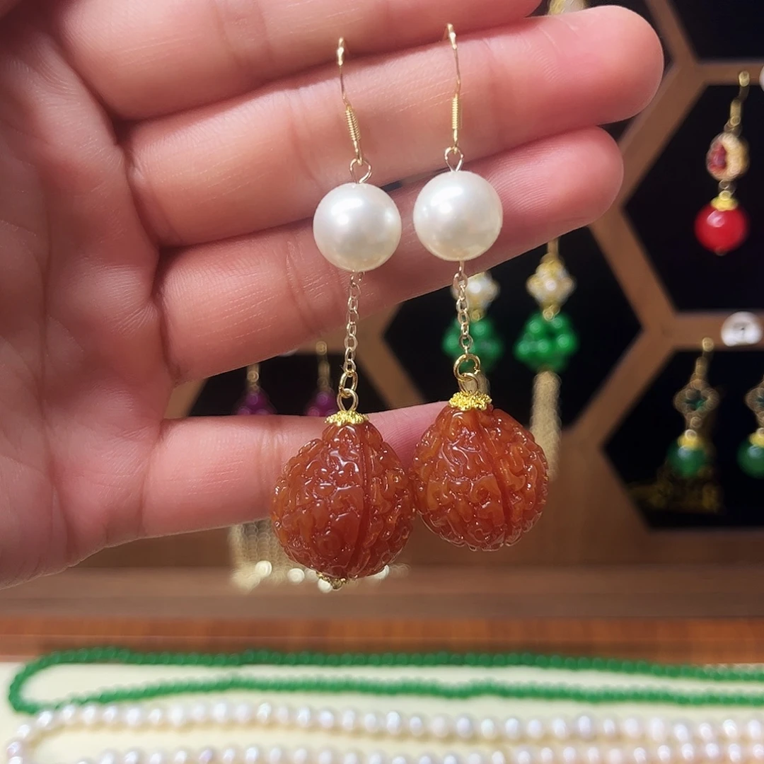 锆石纯铜925银耳饰