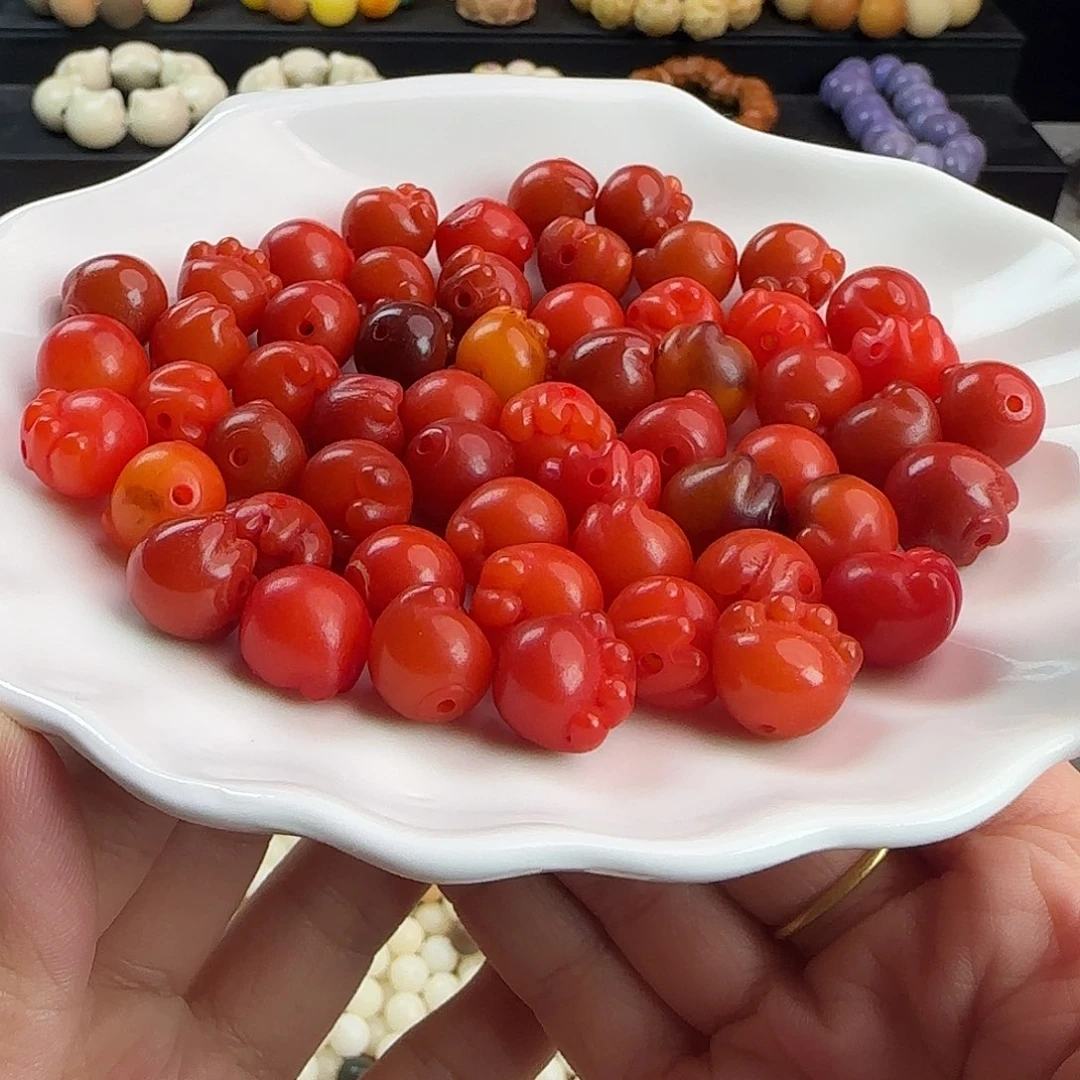 菩提根/象牙果手串瑕疵卡12红猫抓100颗