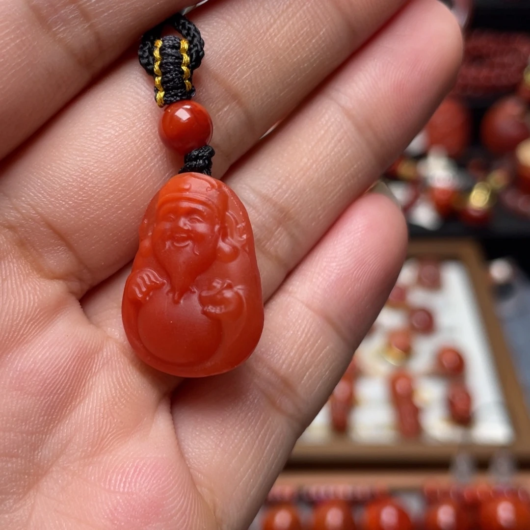 南红玛瑙未镶嵌财神爷