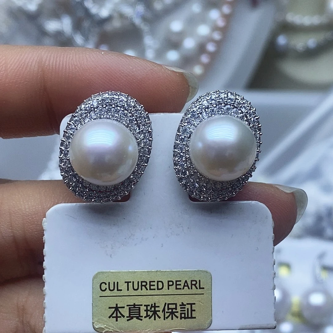 未镶嵌耳钉淡水珍珠