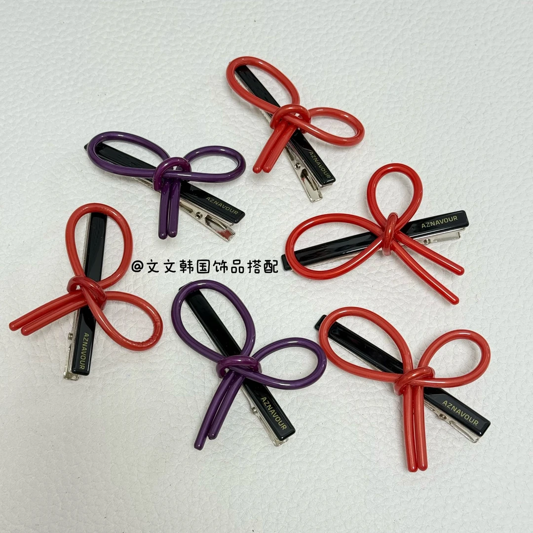 【上新】韩国AZ可爱简约气质百搭刘海夹蝴蝶结鸭嘴夹侧边夹碎发夹