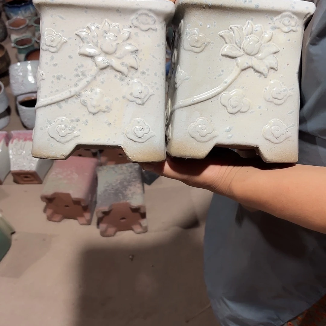 紫砂花盆口16高18两个