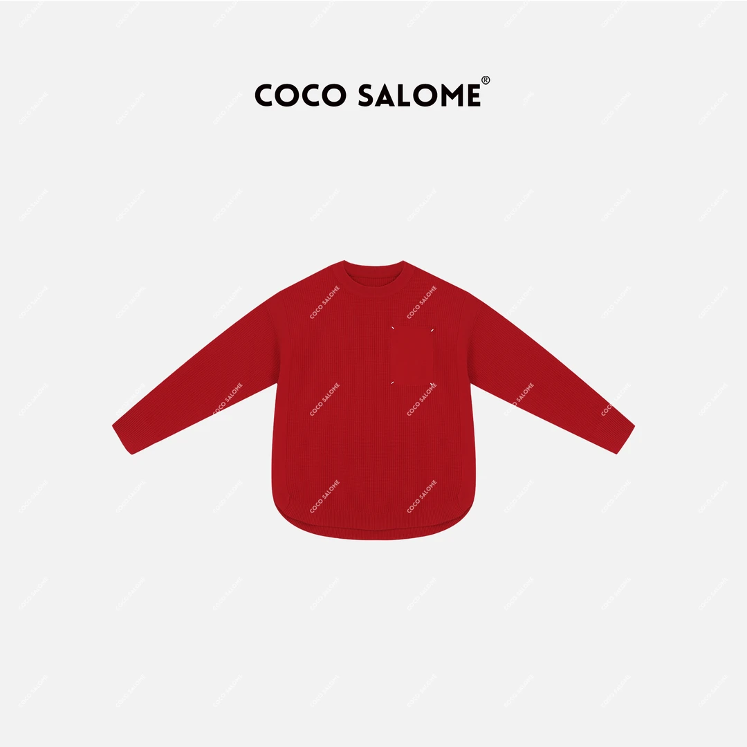 COCO SALOME⑥【线条口袋】2025新款抗起球男女同款长袖毛衣0873