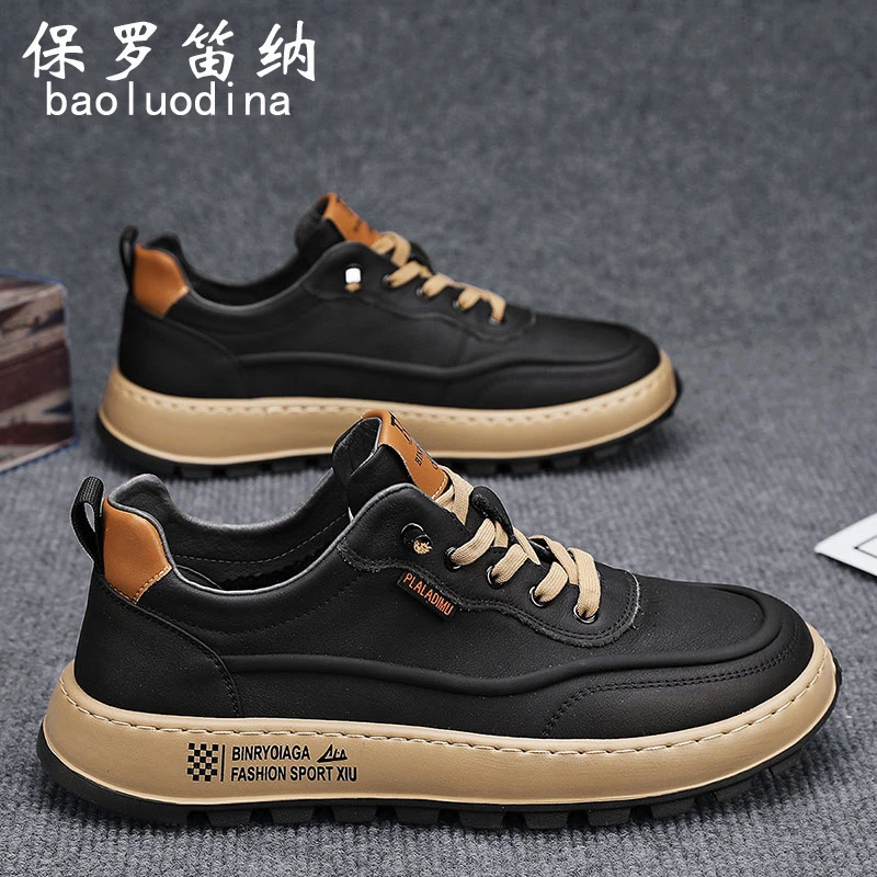 保罗笛纳鞋子男款夏季小白鞋低帮时尚休闲鞋男士潮流百搭运动鞋男