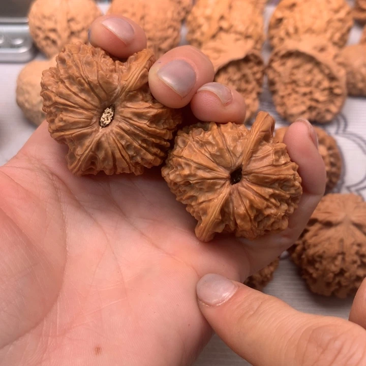 秋***棠文玩核桃把件血麒麟42