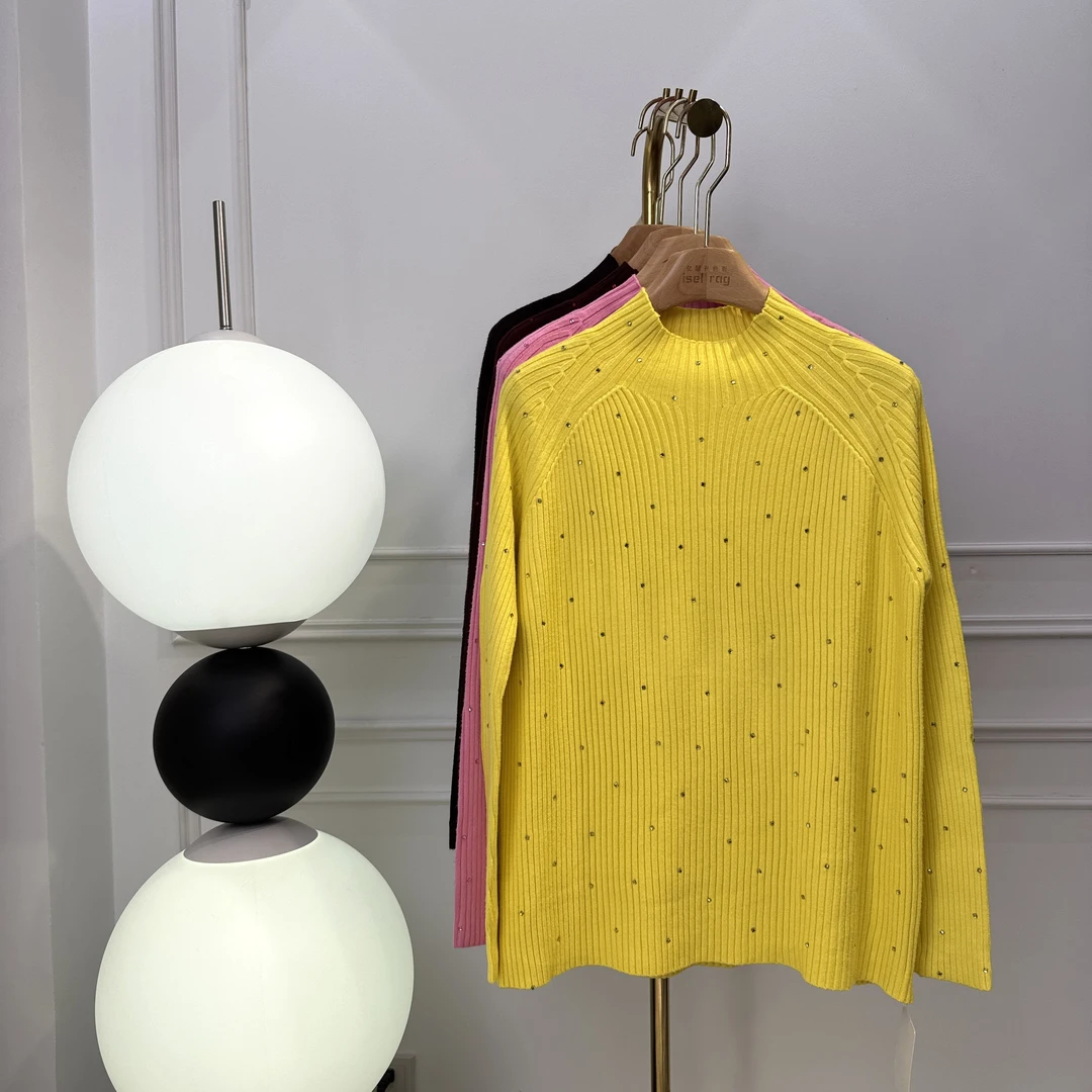 iselrag《亿瑟礼色彩》女装新款重工烫钻时尚针织新款精致独特毛衣