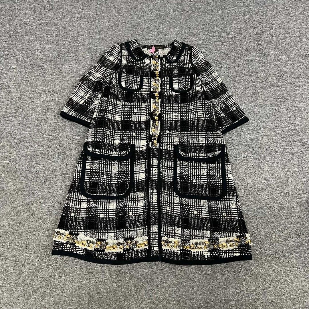 95新 LouisVuitton/路易威登 黑白 编织大衣 40码