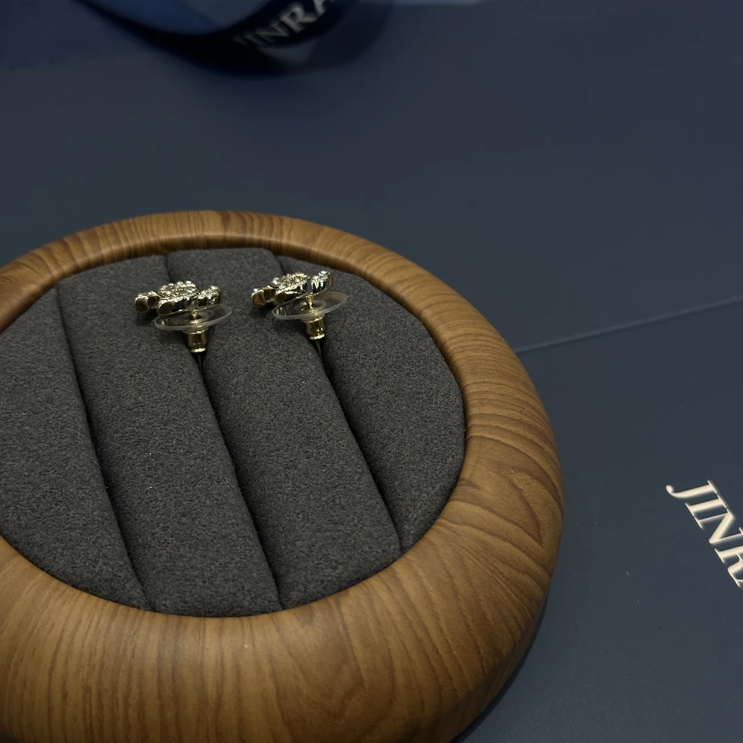 铜合金锆石耳饰 JINRAN｜浅金色简约耳钉