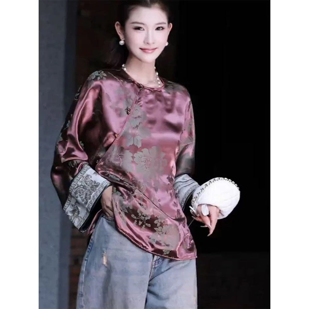 新中式上衣女2025早秋新款爆款超好看独特漂亮显瘦设计感国风小衫