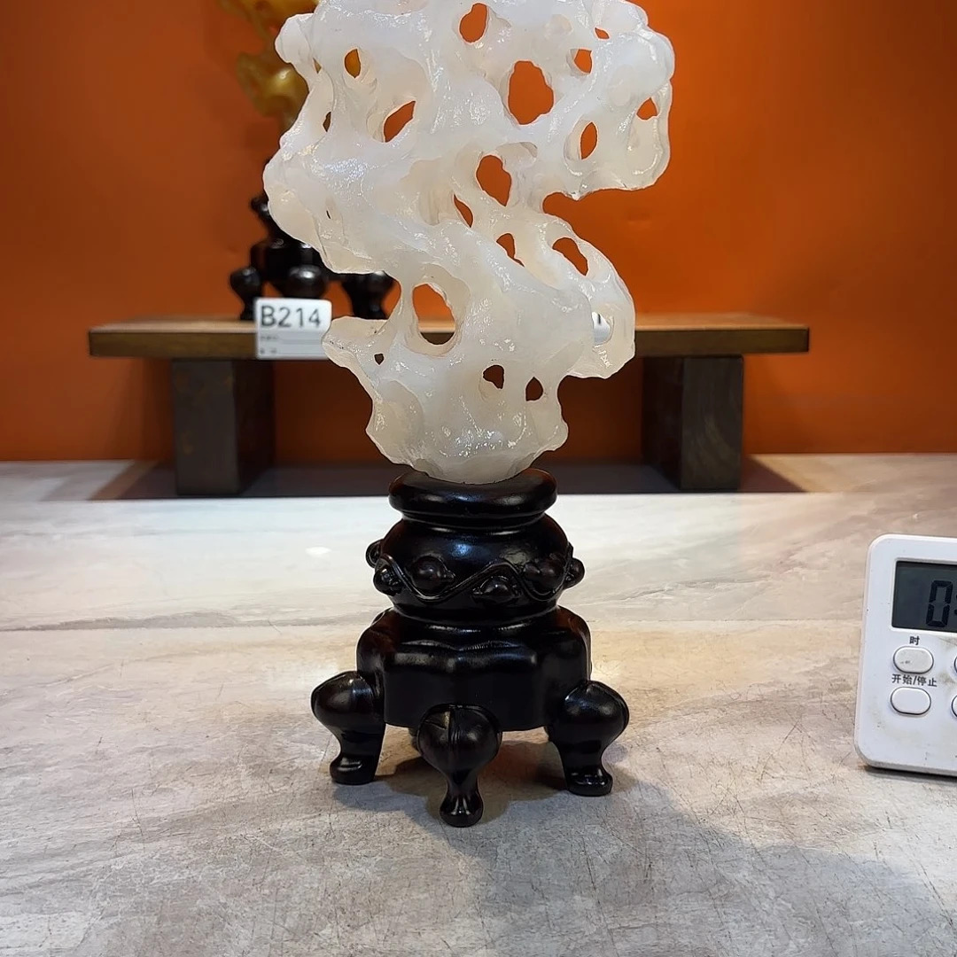 茶宠平*灵璧石奇石摆件