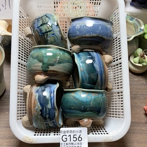 紫砂花盆156微瑕品口径6厘米左右的