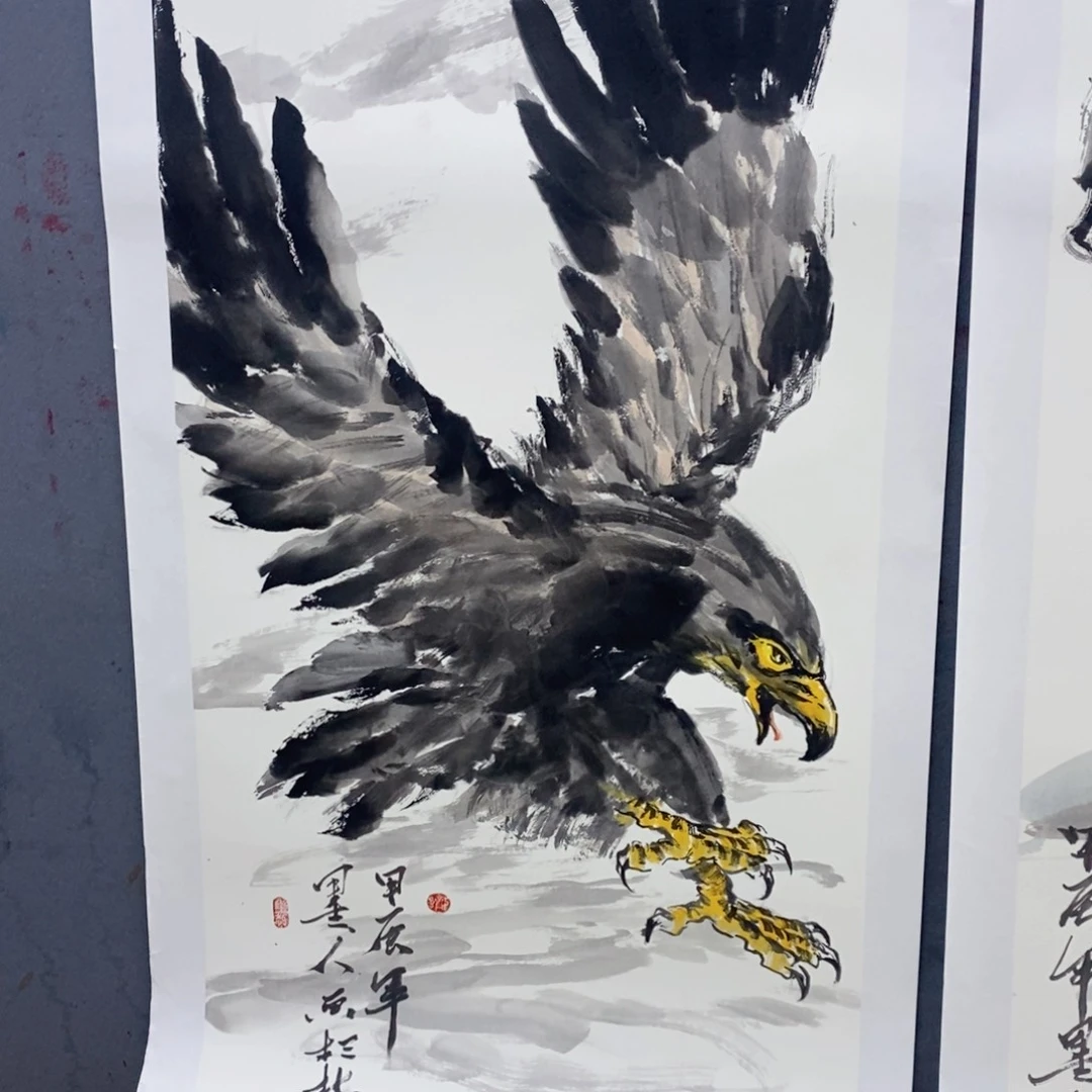国画携***爷墨人四尺作品曈