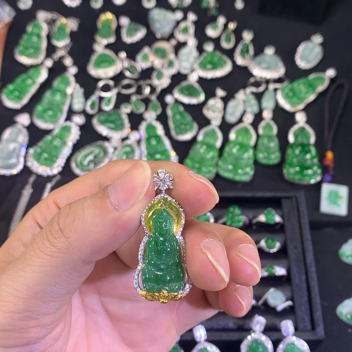 翡翠银S925镶嵌颈饰