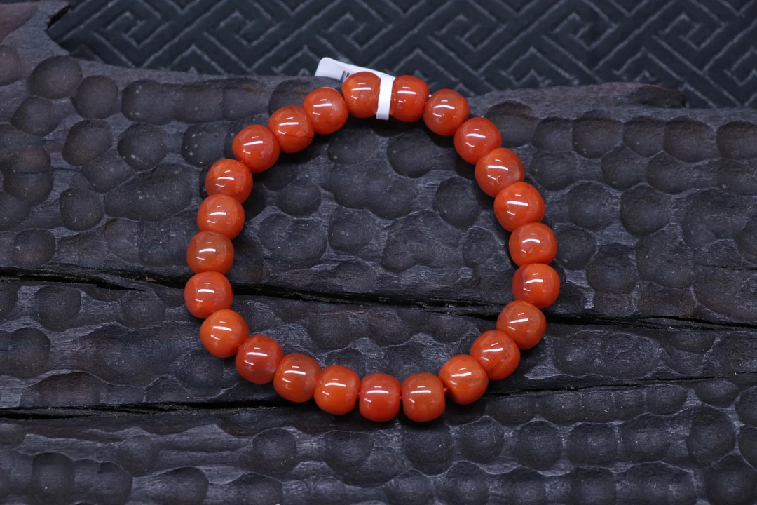 原矿无优化天然南红保山冷水河老型单圈8mm左右红色素圈