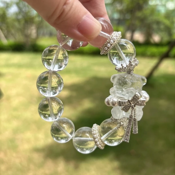 【卡20透体白幽灵】大熊款超大珠子手串S105