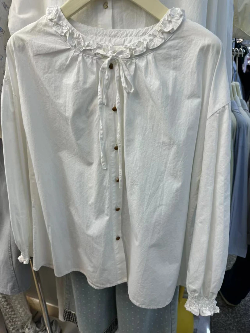 3005#韩系纯色衬衣(衣长64左右)