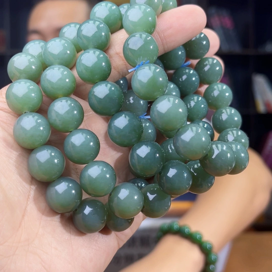 手串未镶嵌和田玉纯天然14年新疆且末料正蓝卡14多样性发其一