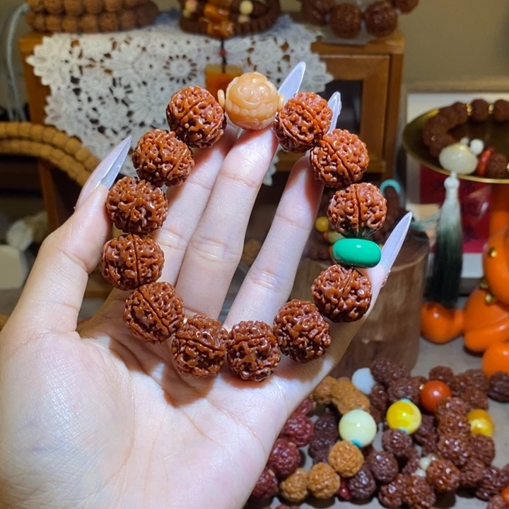 金刚菩提手串196玉华貔貅绿扣