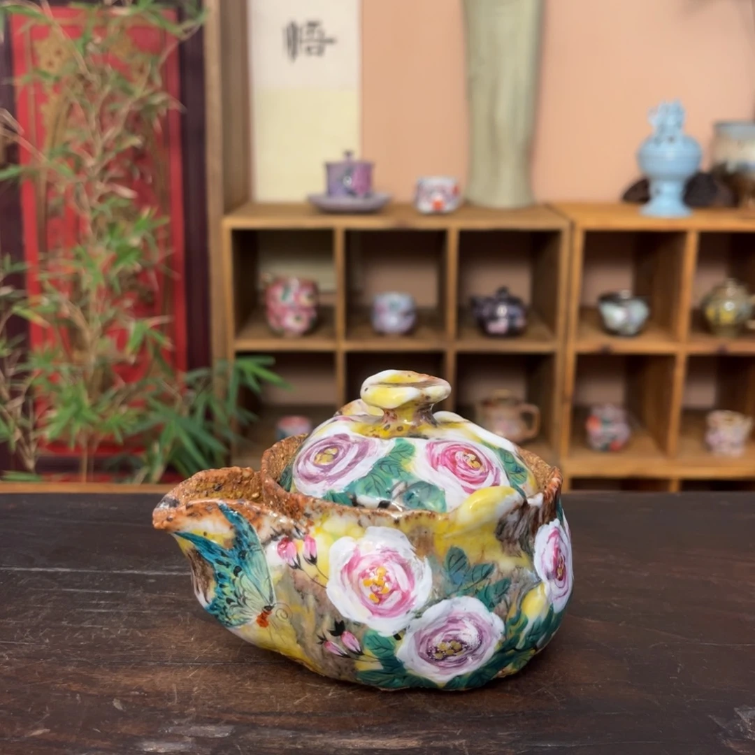 杯柴烧纯手工手绘陶瓷