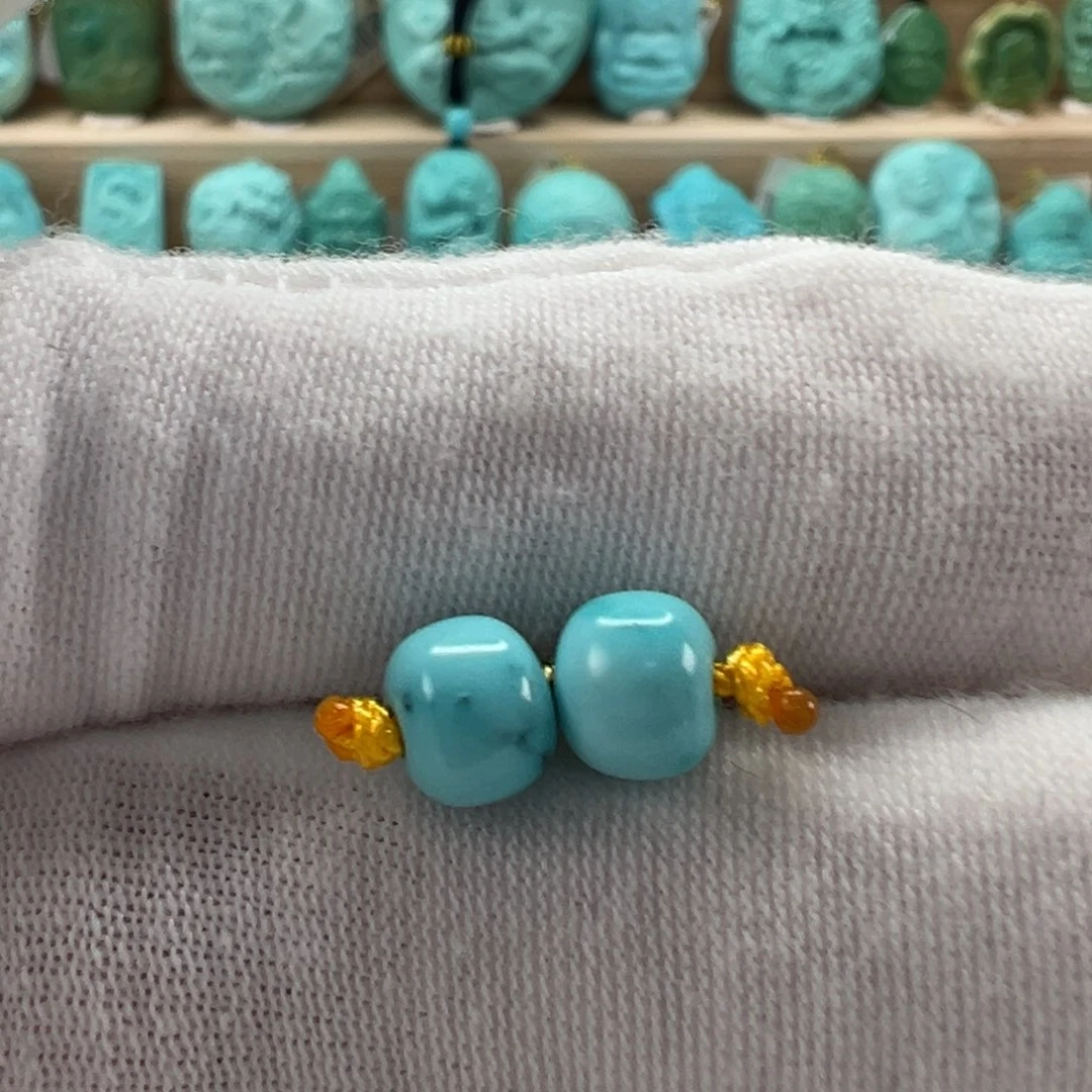 未镶嵌绿松石老型对珠6.5x5.5mm