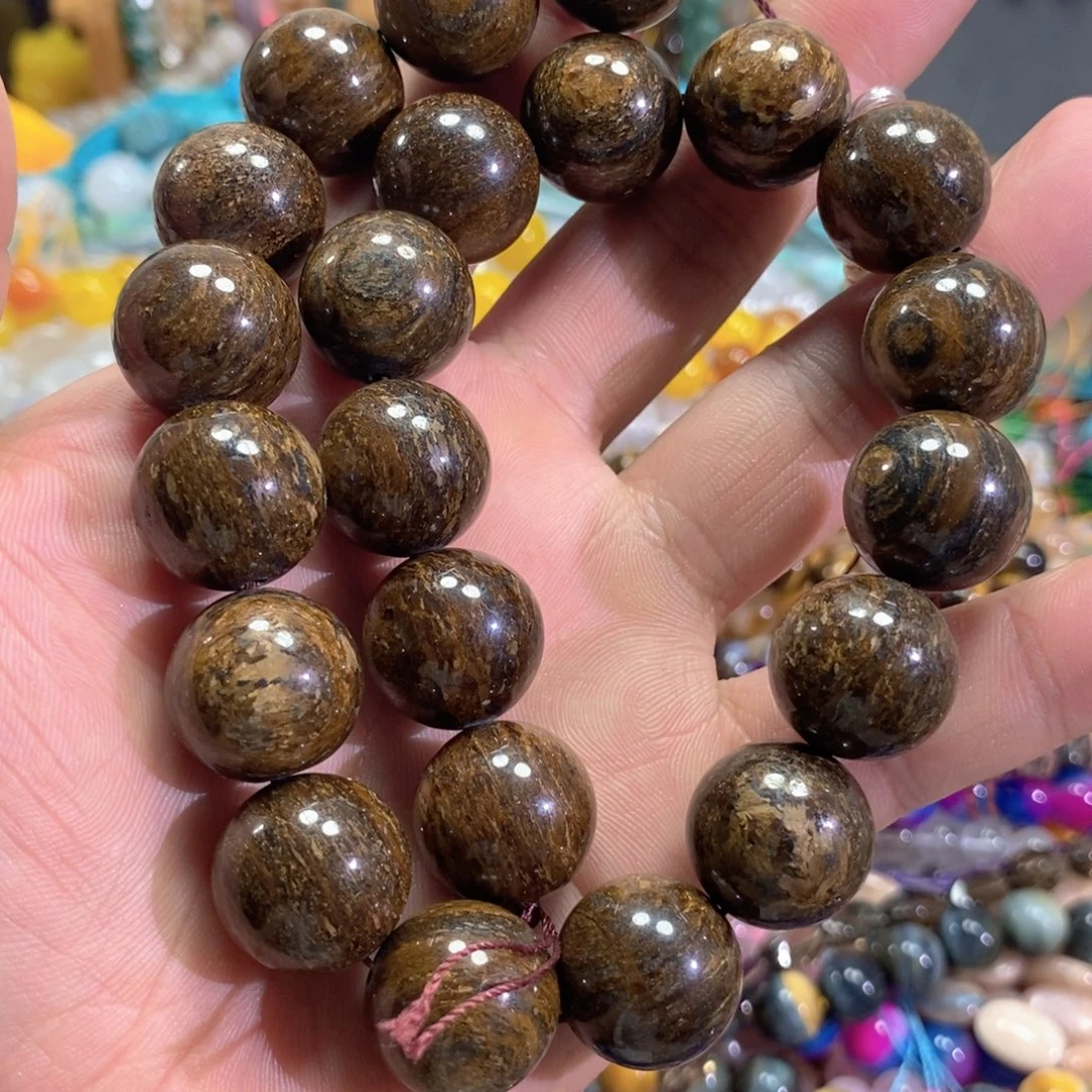 玛瑙/玉髓未镶嵌珠宝半成品天然古铜灰一条卡18mm