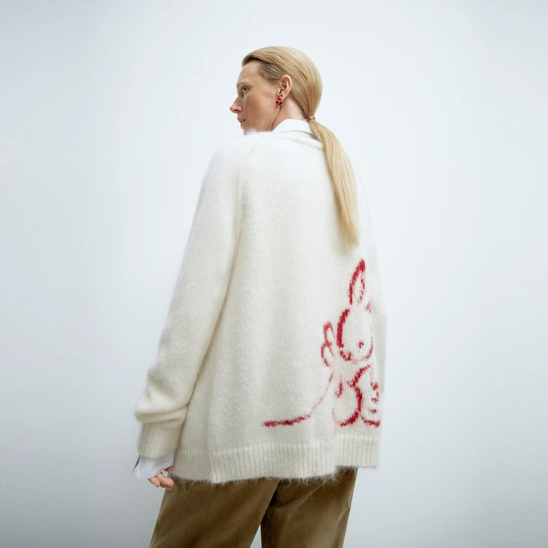 【商场同款新品】edition2025春季玉兔提花毛衣外套#EBE1CAR026