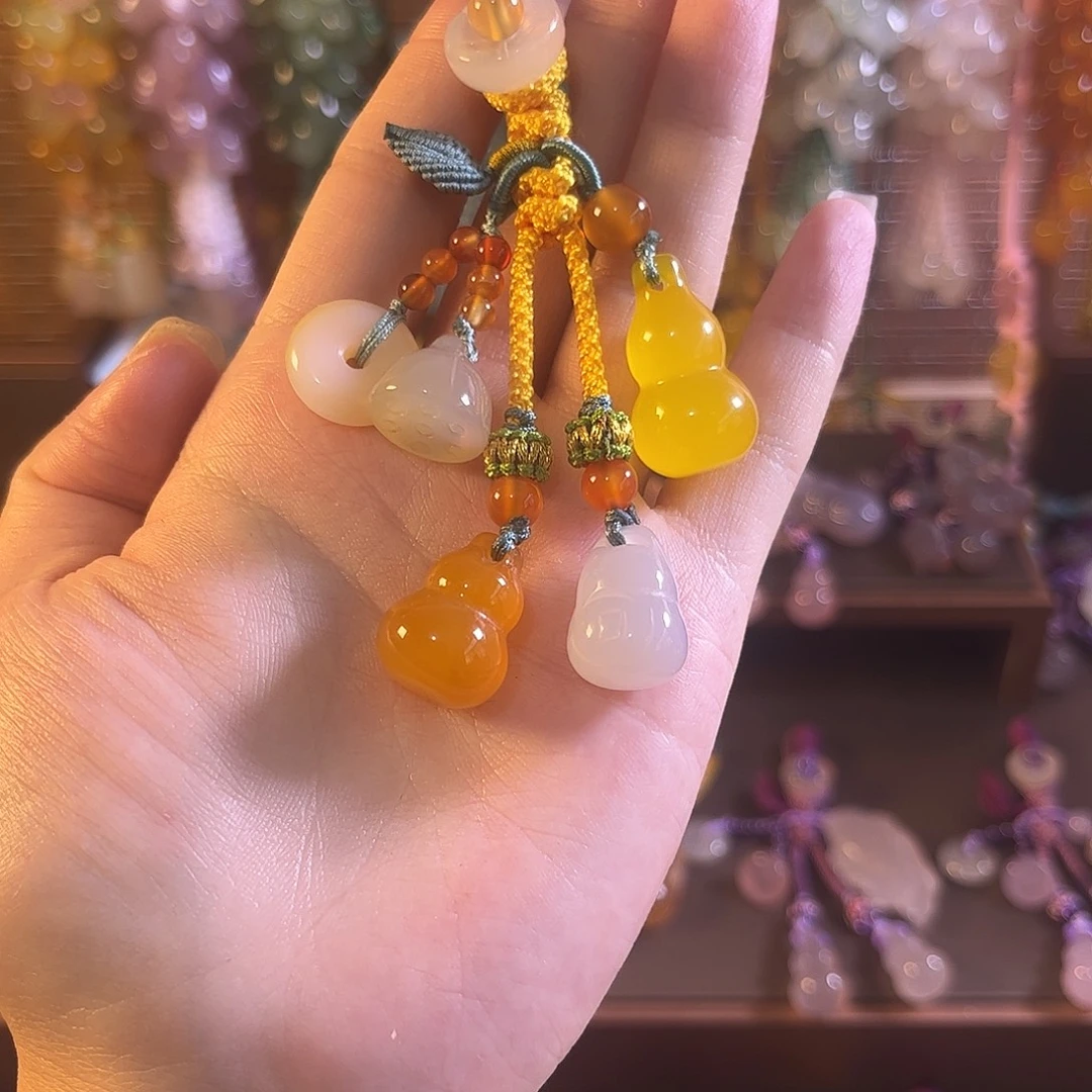 未镶嵌车挂玛瑙/玉髓钥匙扣