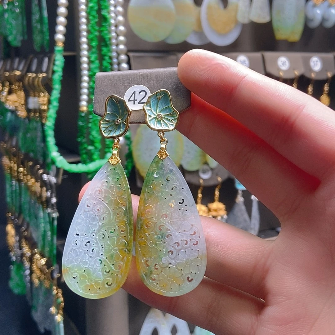 翡翠未镶嵌耳饰翡翠