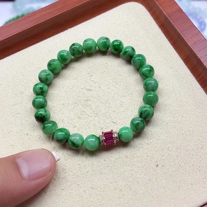 翡翠未镶嵌手链天然缅甸翡翠A货 卡7.4-7.5