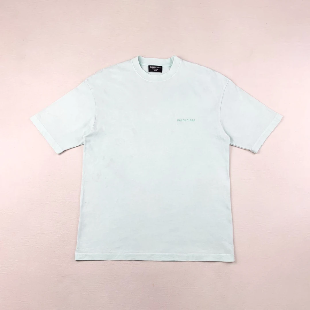 95新 Balenciaga/巴黎世家 经典logo纯色百搭短袖xxs码编码xb5864