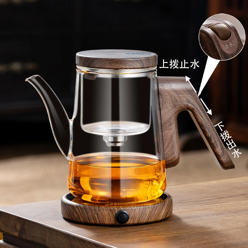 顶壶茶水分离一键出水飘逸杯加厚全玻璃内胆泡茶壶家用办公泡茶器