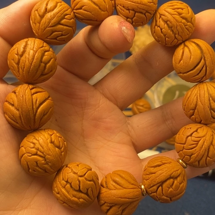 桃核手串陕西秦岭龙纹桃核66