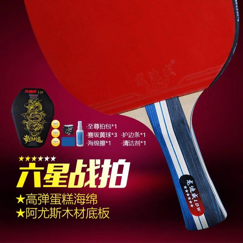 龙迪威六星专业训练乒乓球成品拍阿尤斯木进攻防守型球拍业余拍
