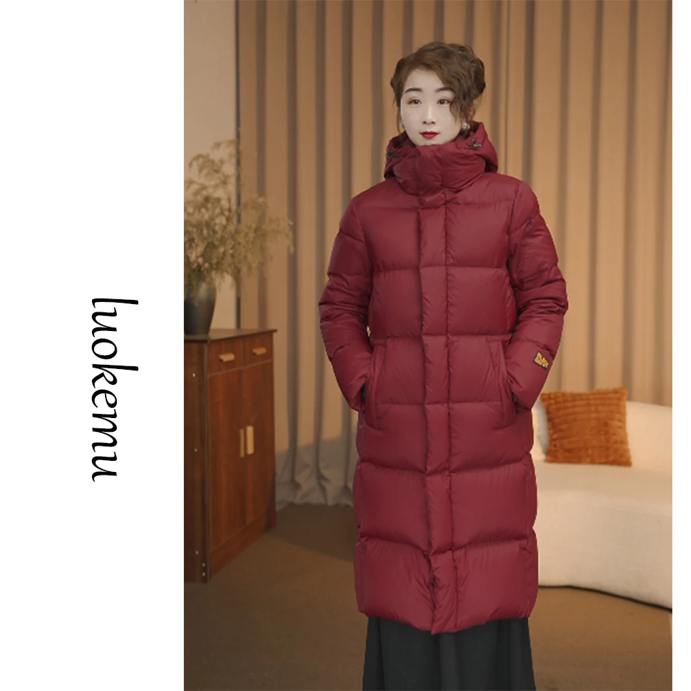 反季福利 加厚连帽中长款羽绒服外套