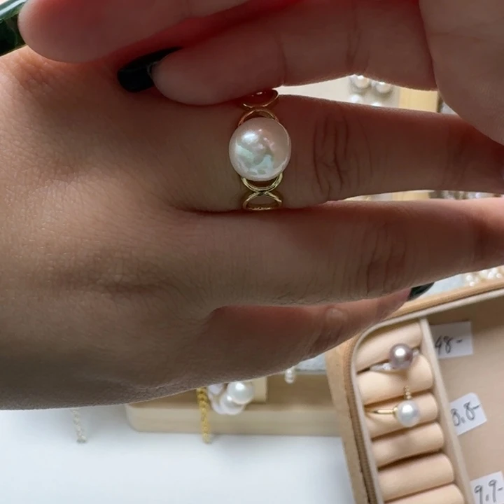 淡水珍珠戒指合金