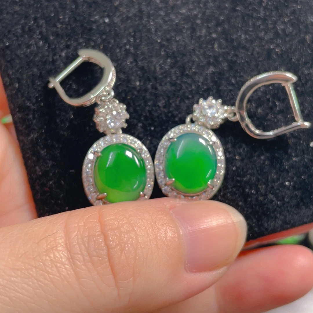 翡翠银S925镶嵌吊坠(不含链)