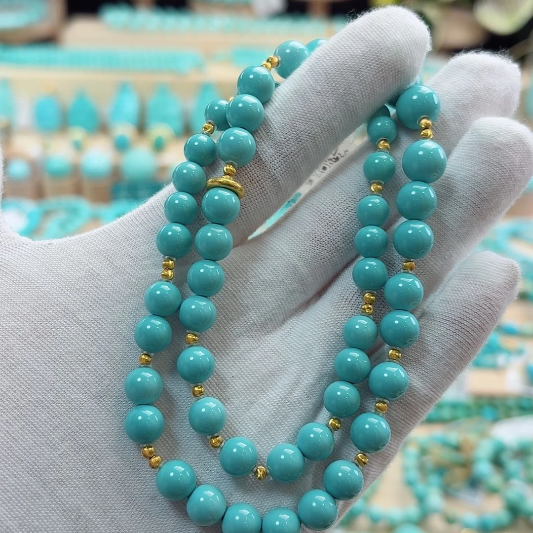 绿松石18K金镶嵌珠宝奇石