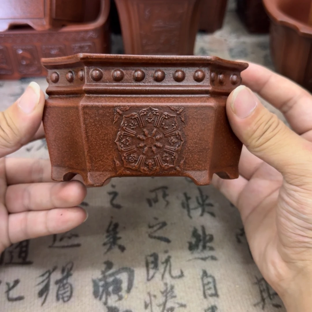 紫砂花盆10.5x6内经紫砂花盆