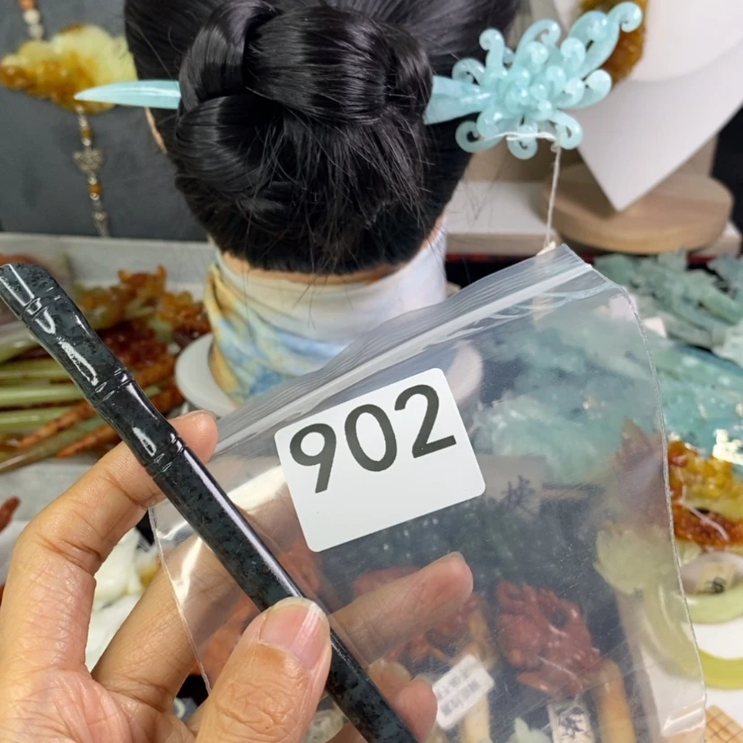 【闪购商品】岫玉发饰未镶嵌社***匪