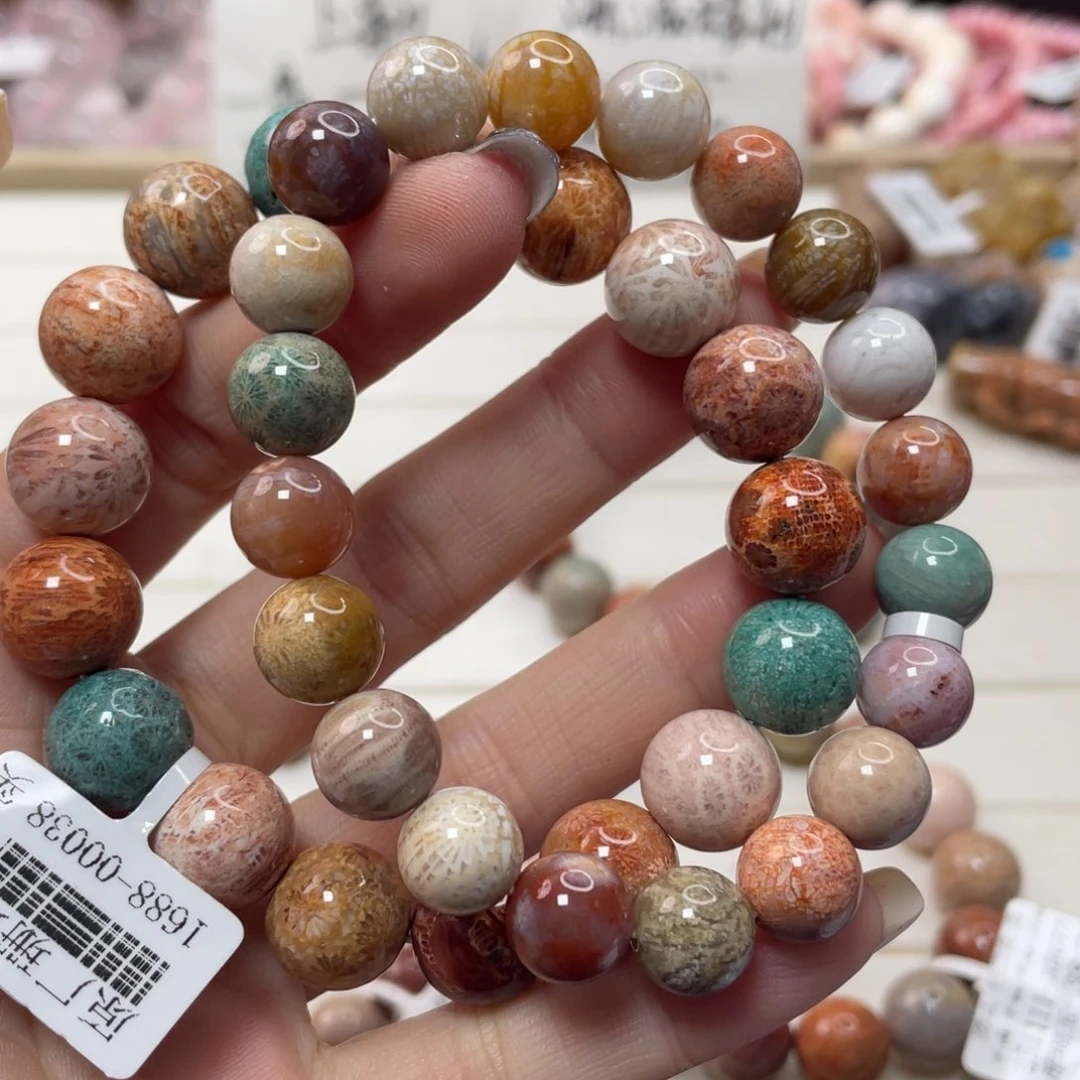 未镶嵌手链硅化玉植**水809